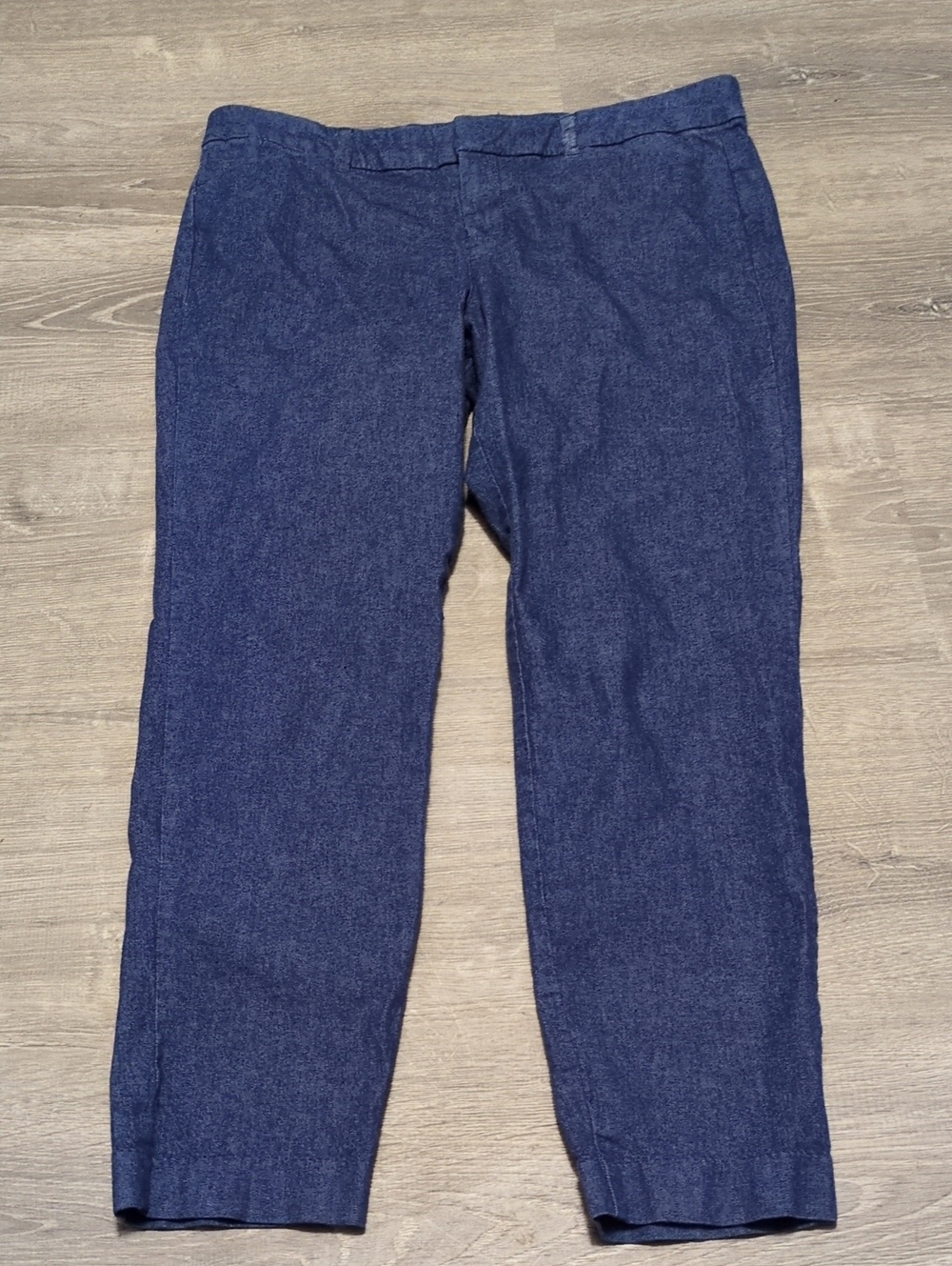 Old Navy Mid Rise Pixie Linen Night Flight Denim Trousers Size 12
